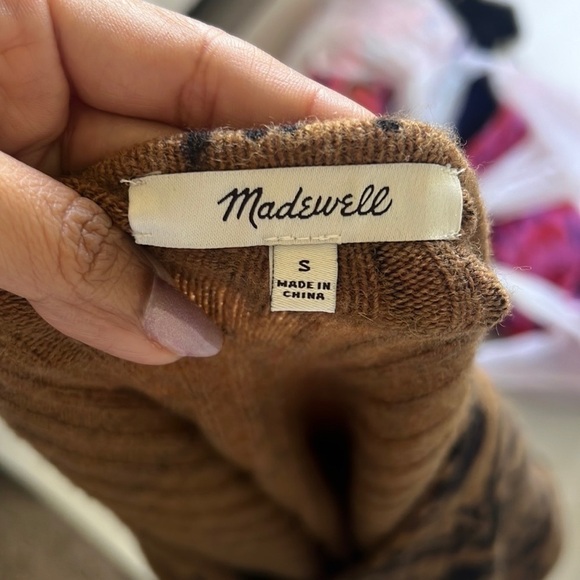 Madewelll Tigerized Cameron Ribbed Cardigan Sweater - Picture 7 of 8